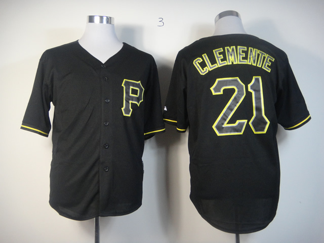 Men Pittsburgh Pirates 21 Clemente Black MLB Jerseys1